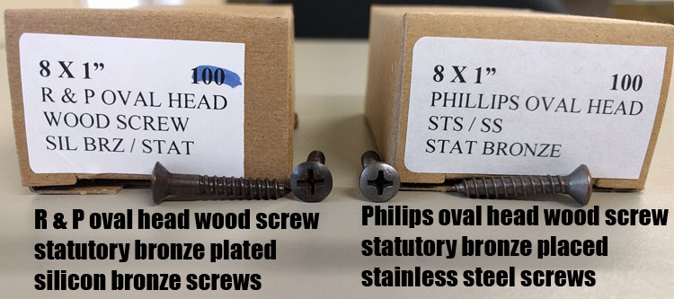 statutory bronze plated screws